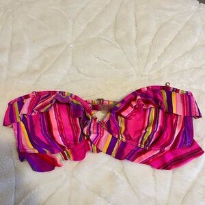 Victoria's Secret Pink Ruffled Bustier Crop Top